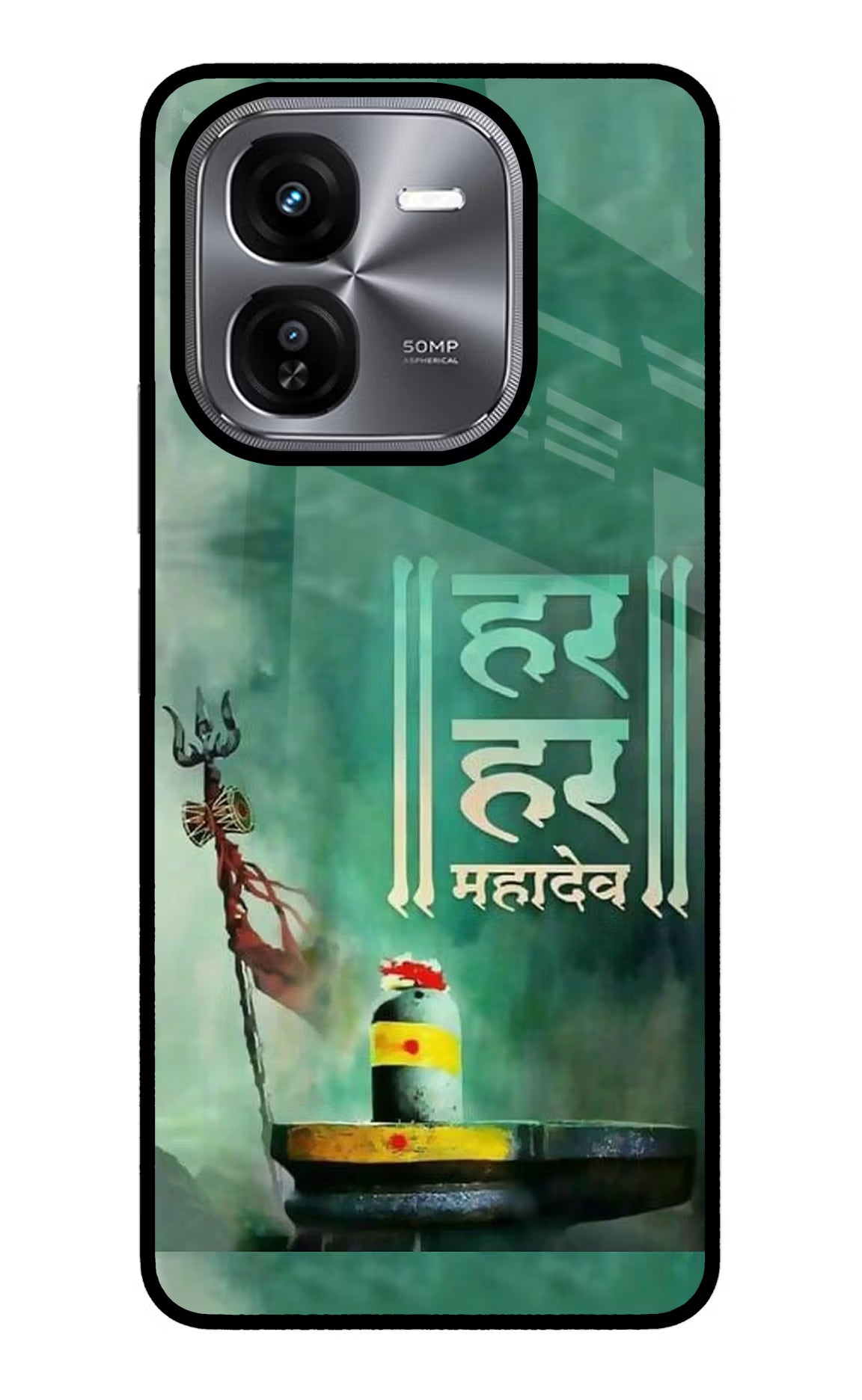 Har Har Mahadev Shivling iQOO Z9X Glass Case Back Cover by Casekaro