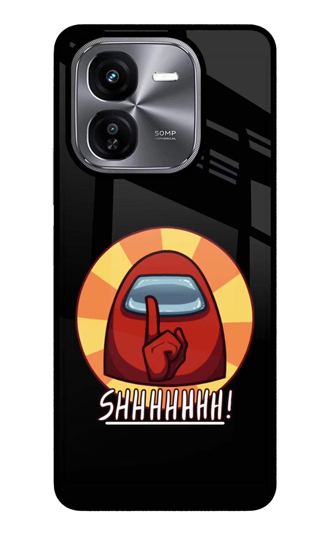 Among Us Shhh! iQOO Z9X Glass Case Back Cover by Casekaro