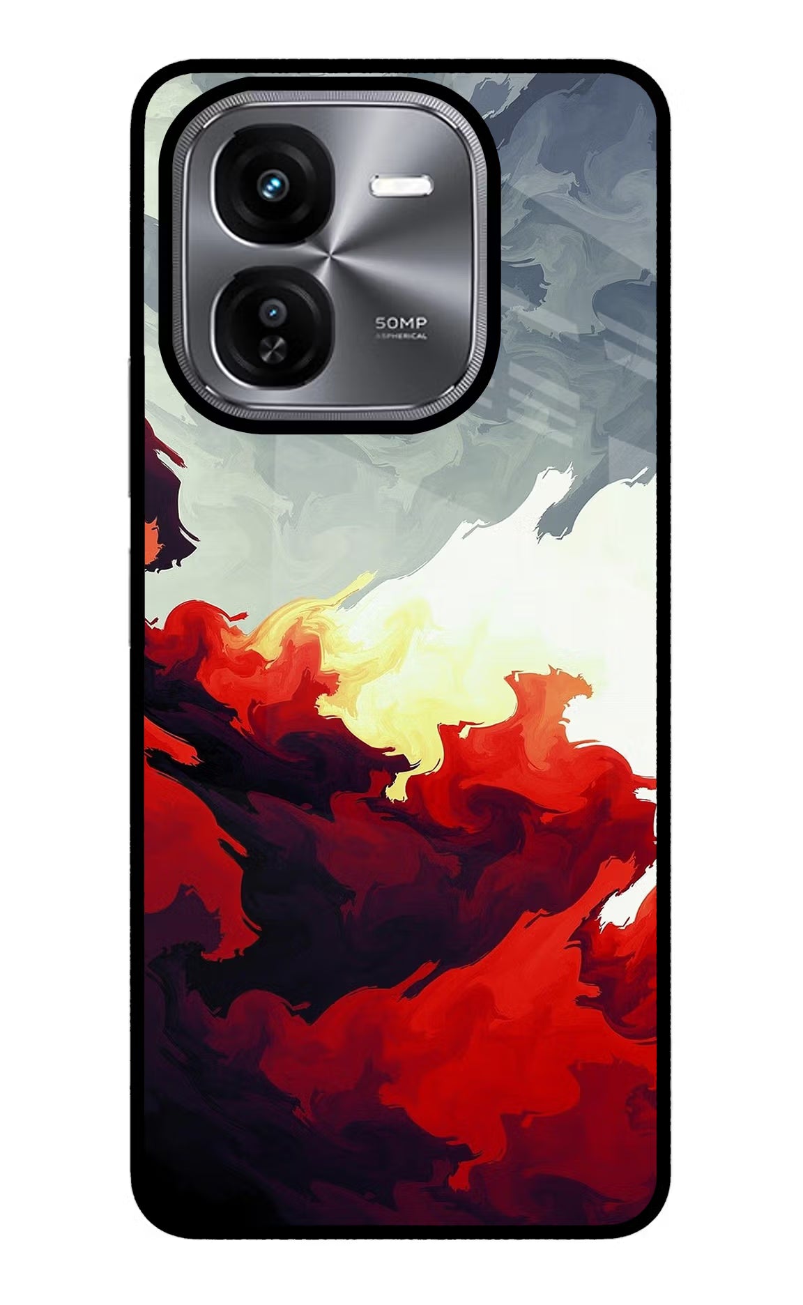 Fire Cloud iQOO Z9X Glass Case