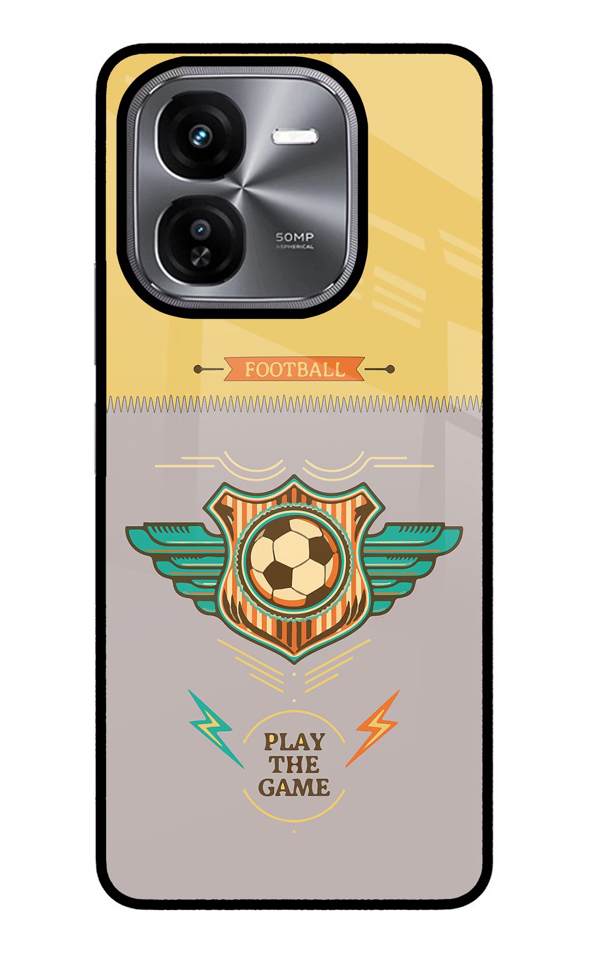 Football iQOO Z9X Glass Case Back Cover by Casekaro