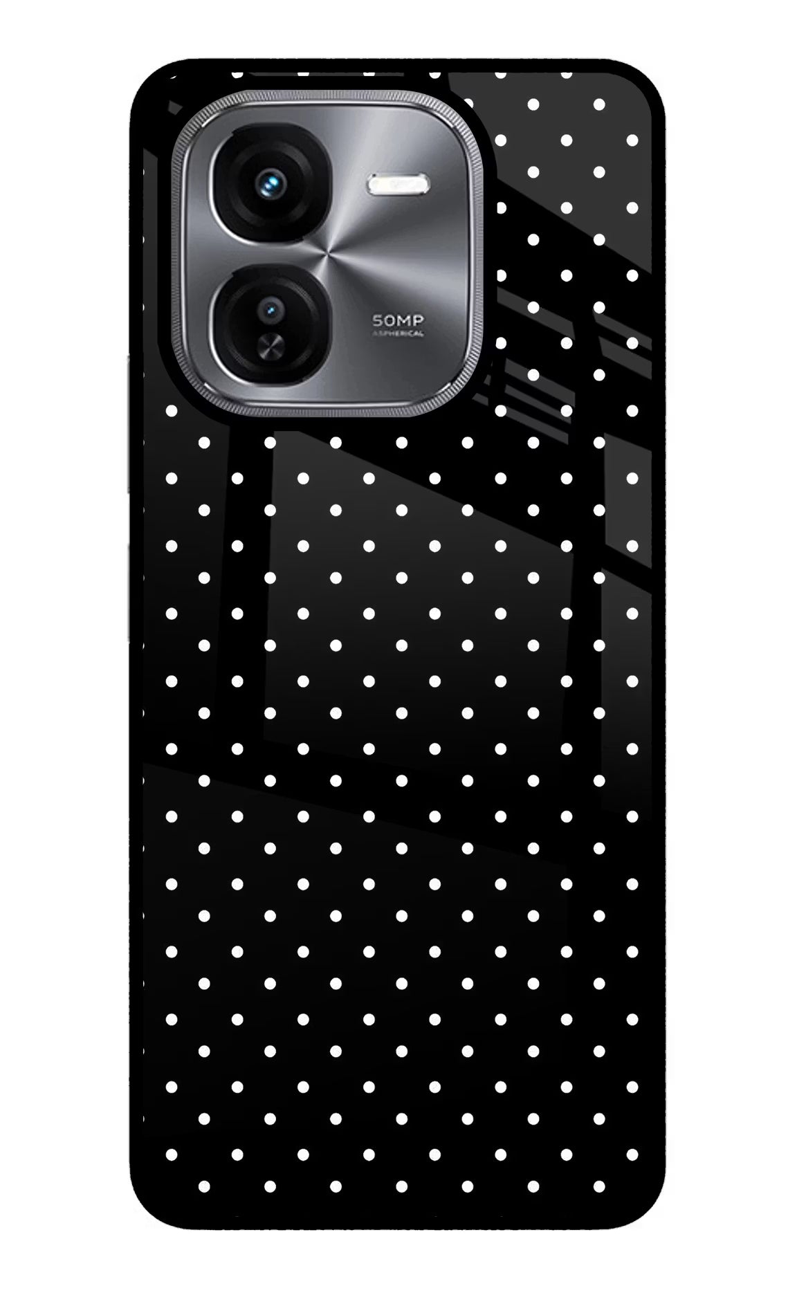 White Dots iQOO Z9X Glass Case Back Cover by Casekaro