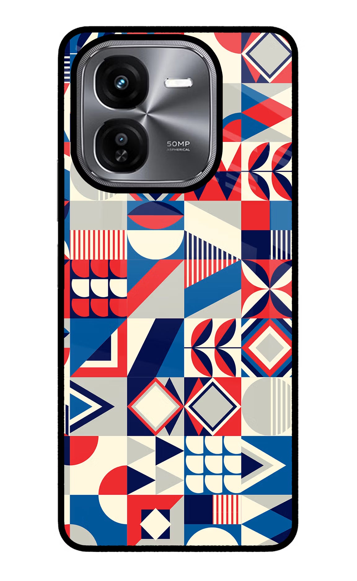 Colorful Pattern iQOO Z9X Glass Case Back Cover by Casekaro