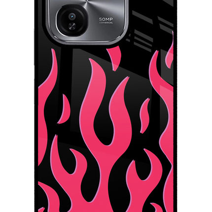 Fire Flames iQOO Z9X Glass Case