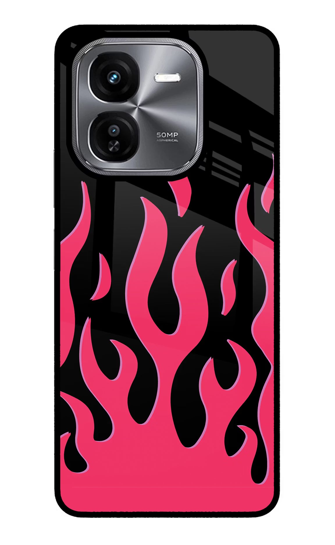 Fire Flames iQOO Z9X Glass Case Back Cover by Casekaro