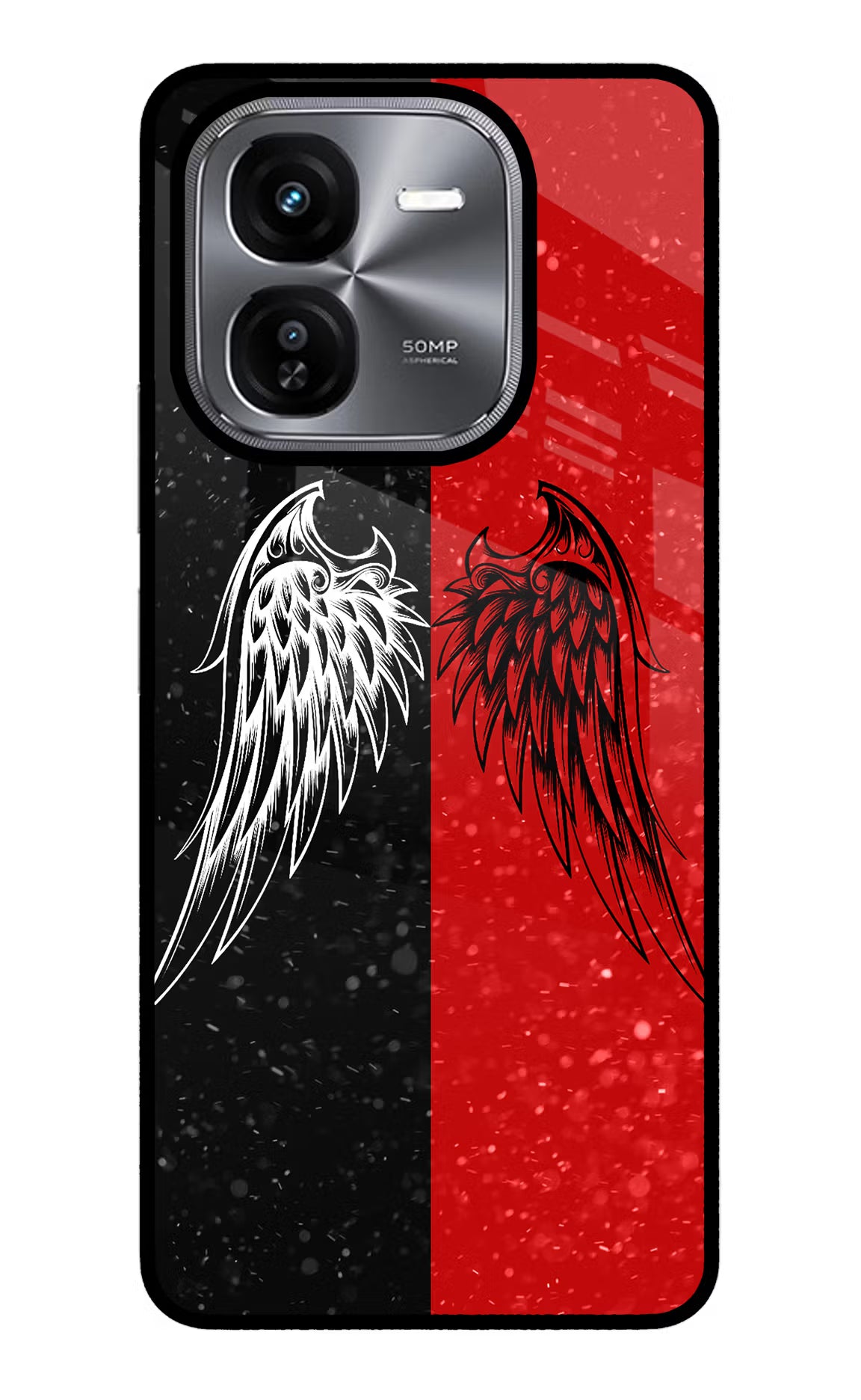Wings iQOO Z9X Glass Case Back Cover by Casekaro