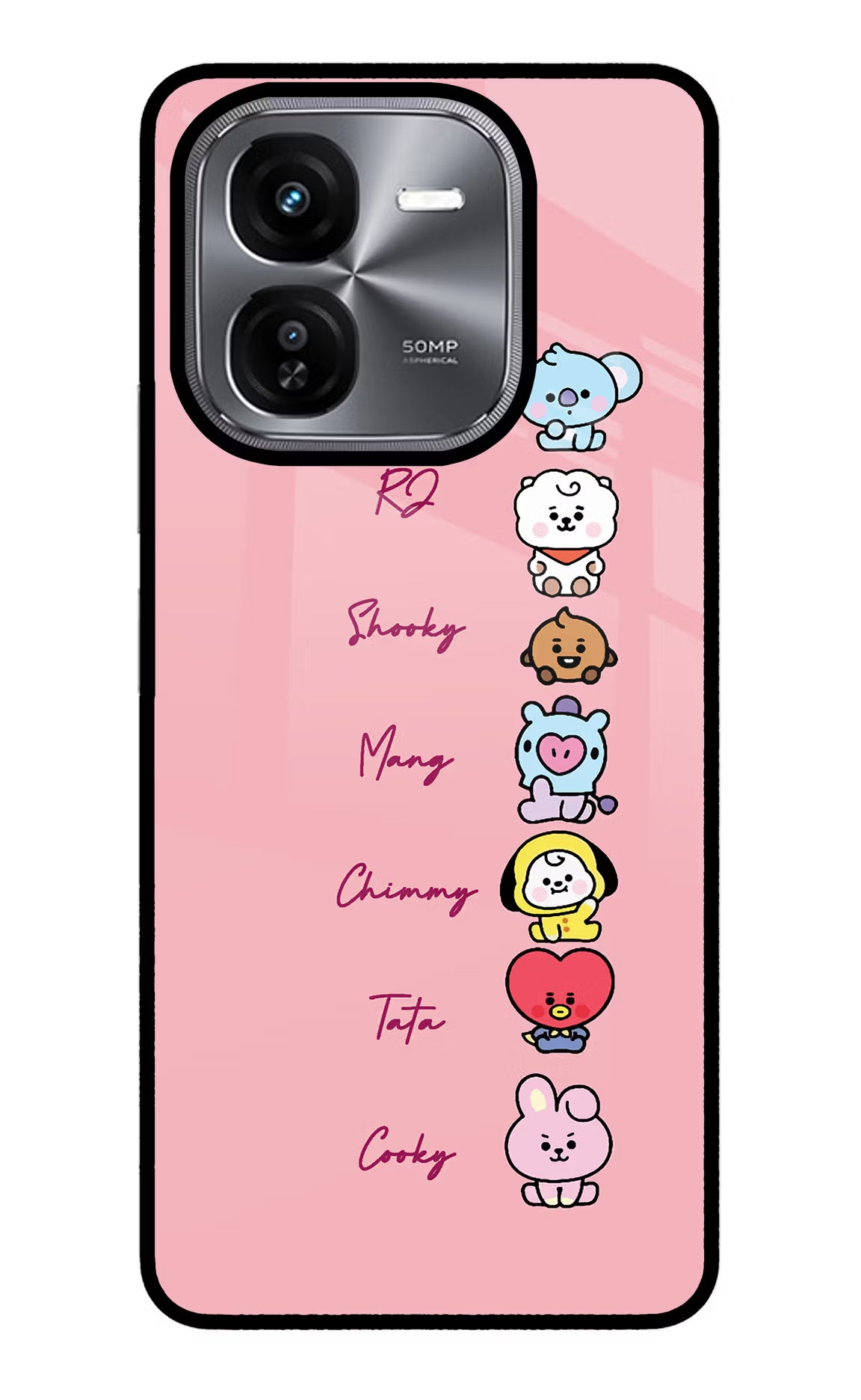 BTS names iQOO Z9X Glass Case Back Cover by Casekaro