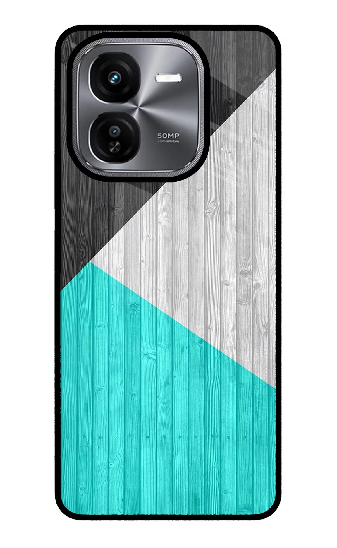 Wooden Abstract iQOO Z9X Glass Case Back Cover by Casekaro