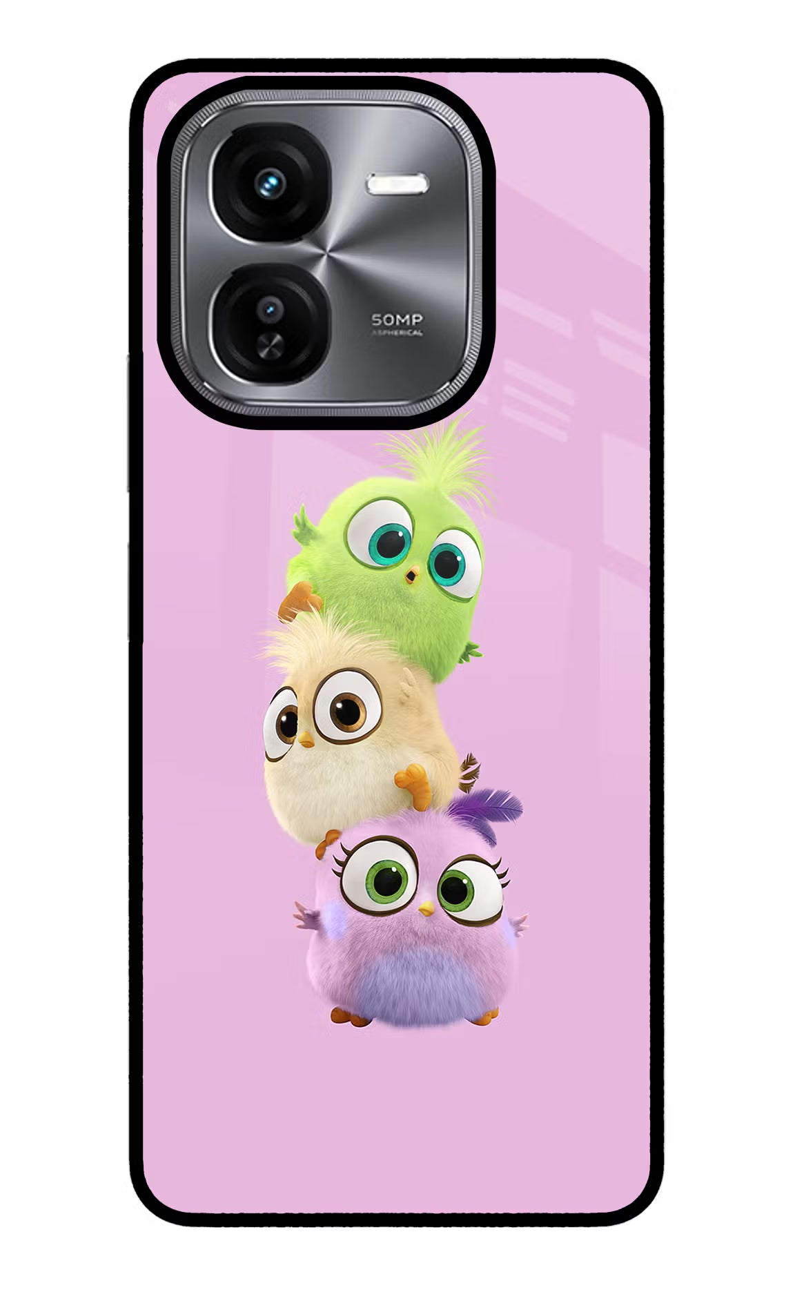 Cute Little Birds iQOO Z9X Glass Case Back Cover by Casekaro