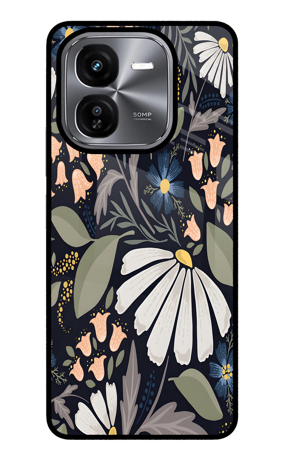 Flowers Art iQOO Z9X Glass Case Back Cover by Casekaro
