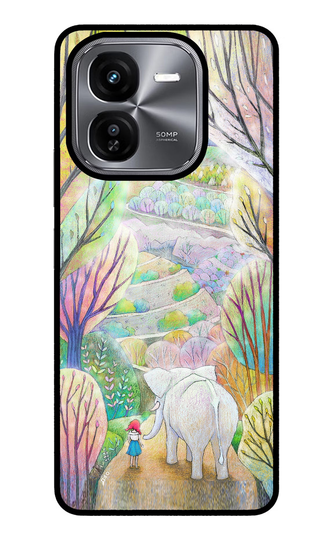 Nature Painting iQOO Z9X Glass Case Back Cover by Casekaro