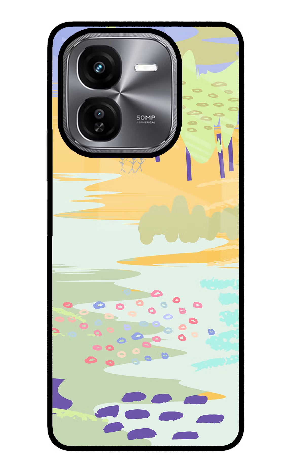 Scenery iQOO Z9X Glass Case Back Cover by Casekaro
