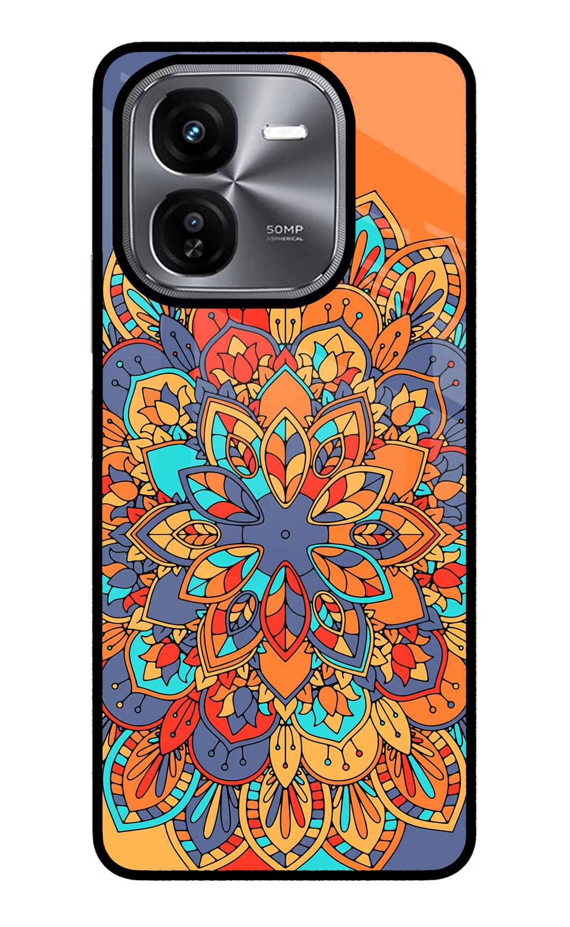 Color Mandala iQOO Z9X Glass Case Back Cover by Casekaro
