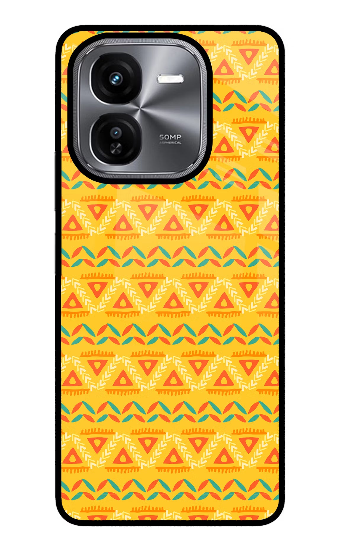 Tribal Pattern iQOO Z9X Glass Case Back Cover by Casekaro
