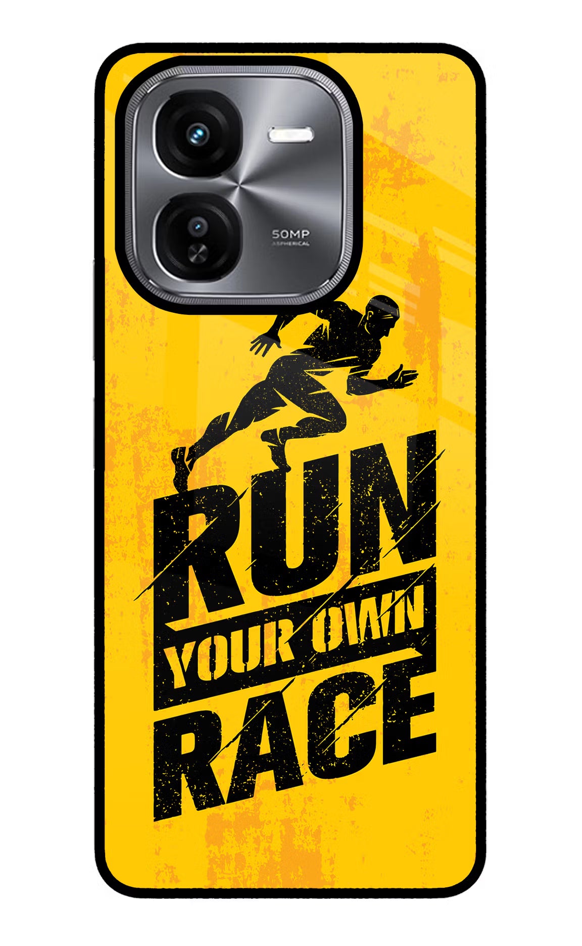 Run Your Own Race iQOO Z9X Glass Case Back Cover by Casekaro