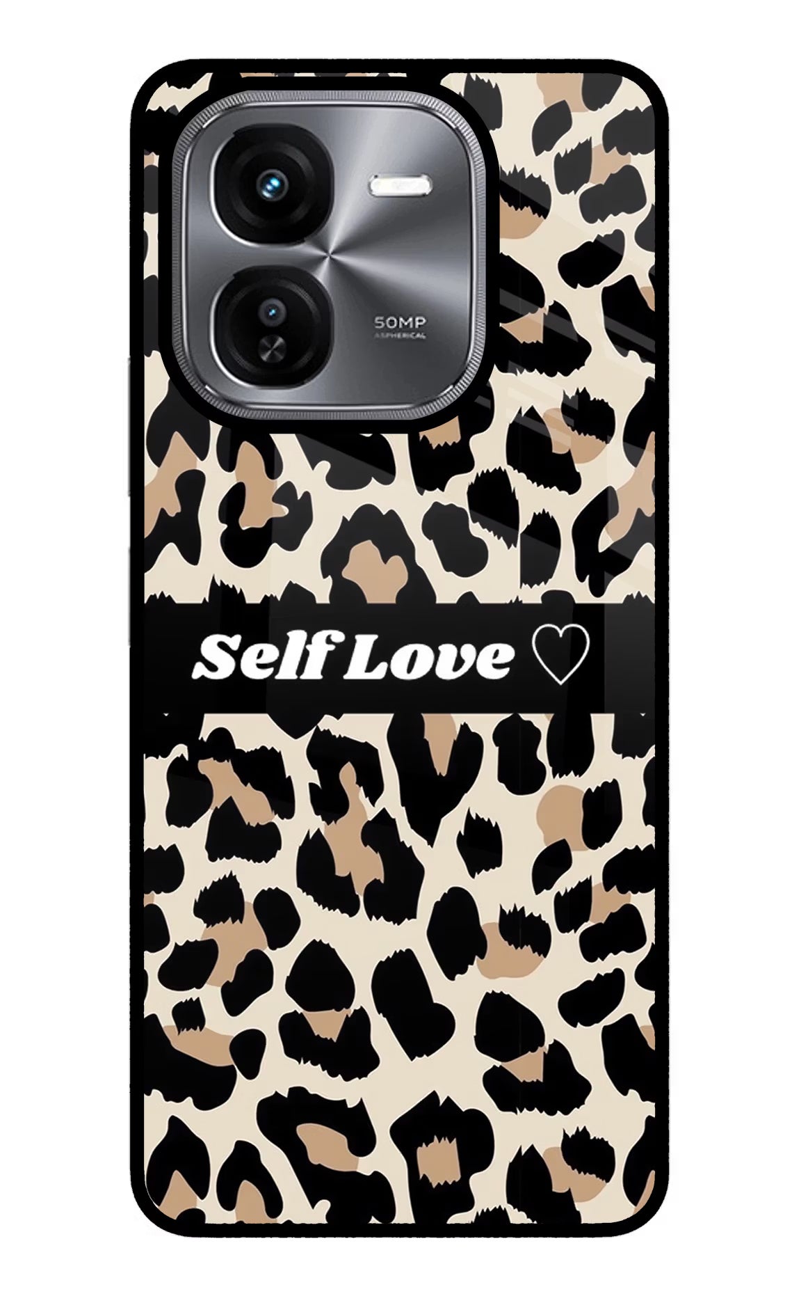 Leopard Print Self Love iQOO Z9X Glass Case