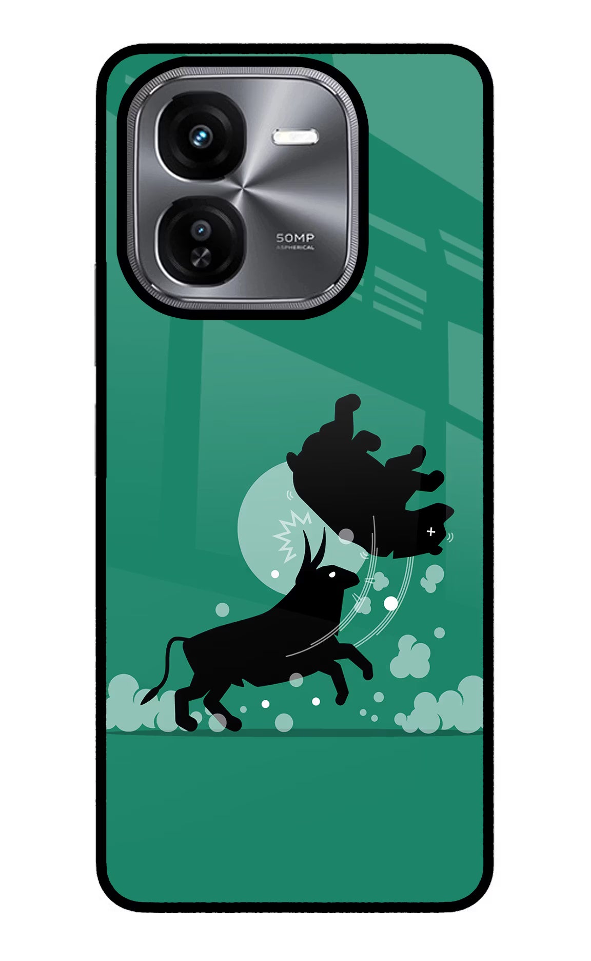 Bull Conqueror iQOO Z9X Glass Case Back Cover by Casekaro