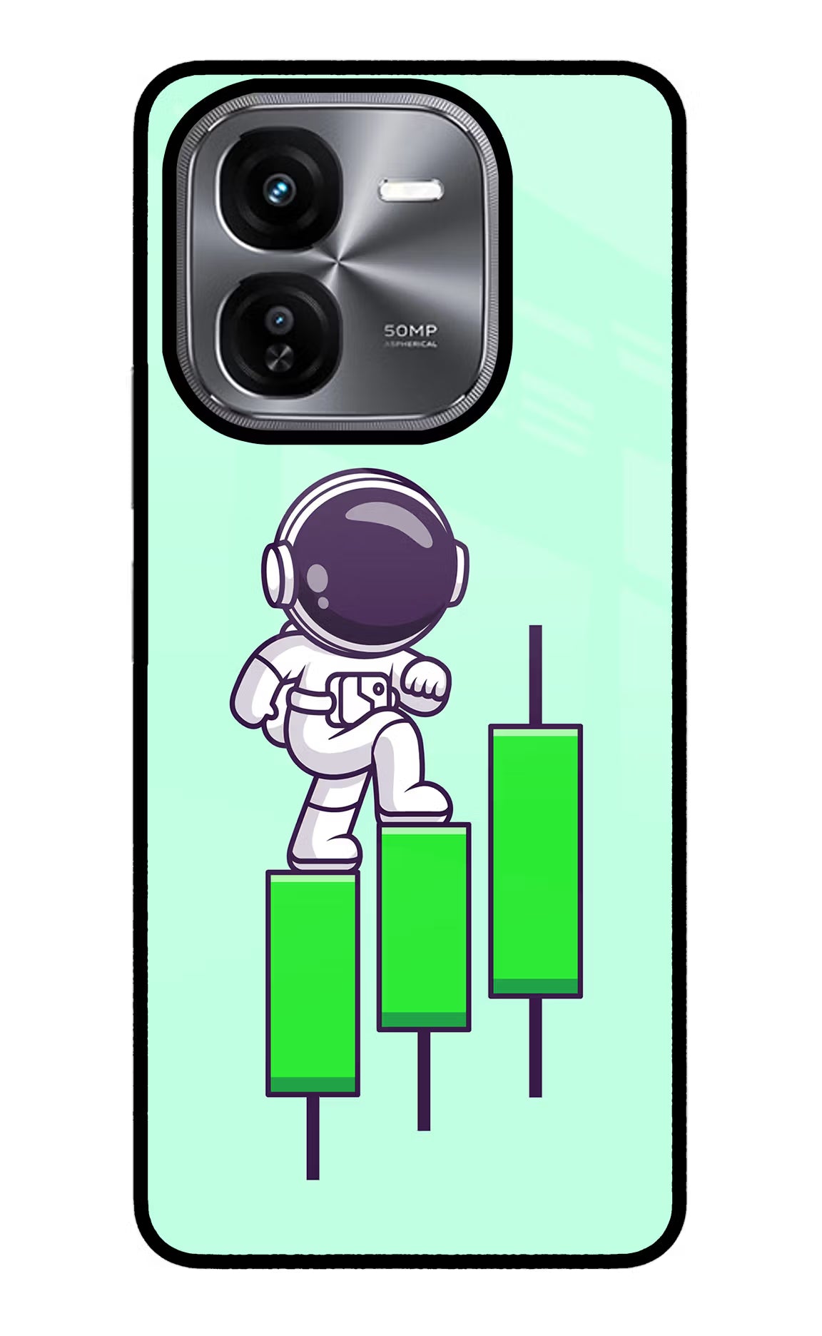 Astronaut Trader iQOO Z9X Glass Case Back Cover by Casekaro