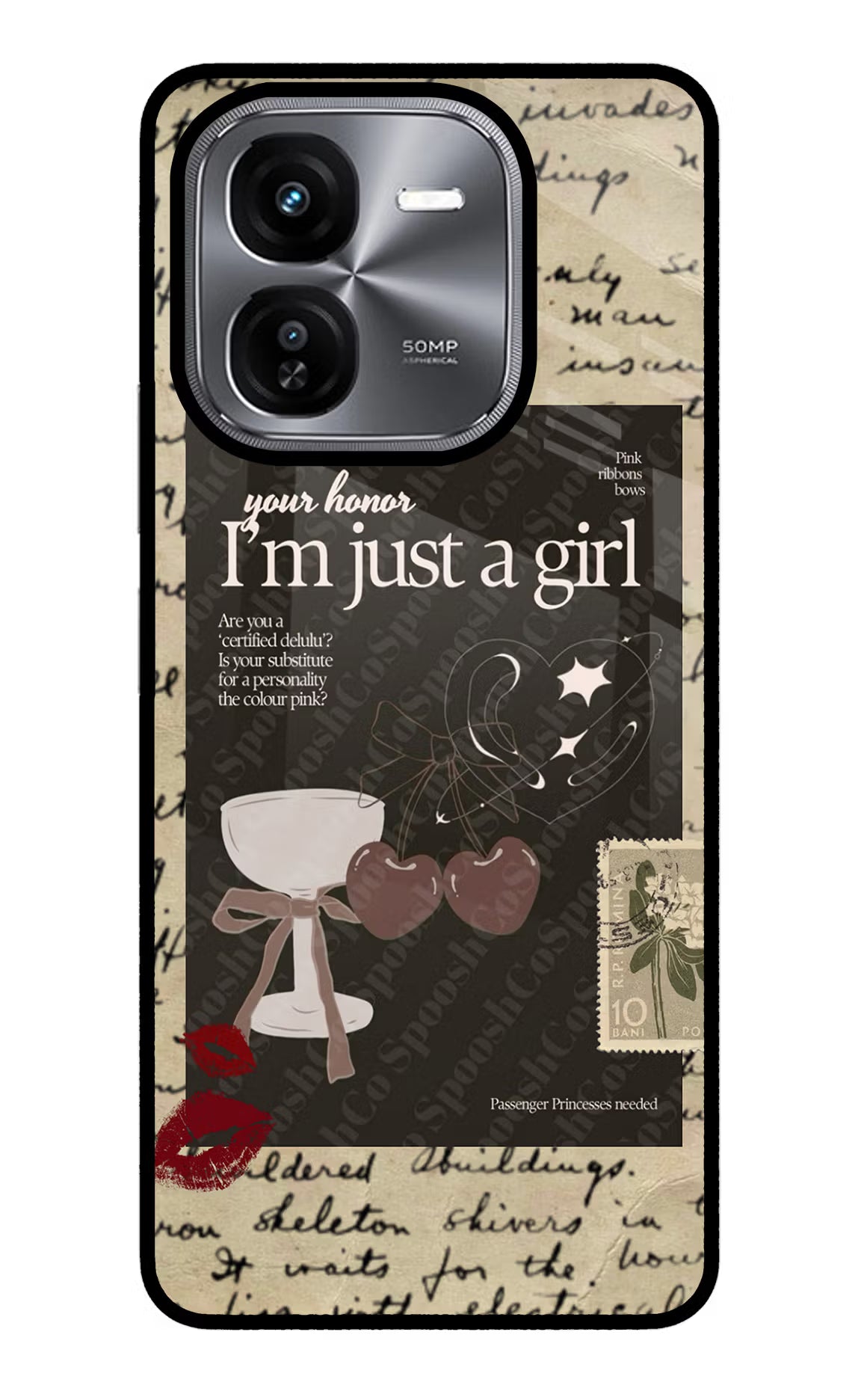 I am just a girl iQOO Z9X Glass Case Back Cover by Casekaro