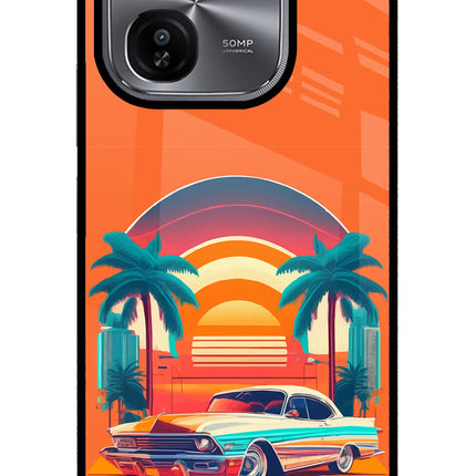 Palm Drive 80s iQOO Z9X Glass Case