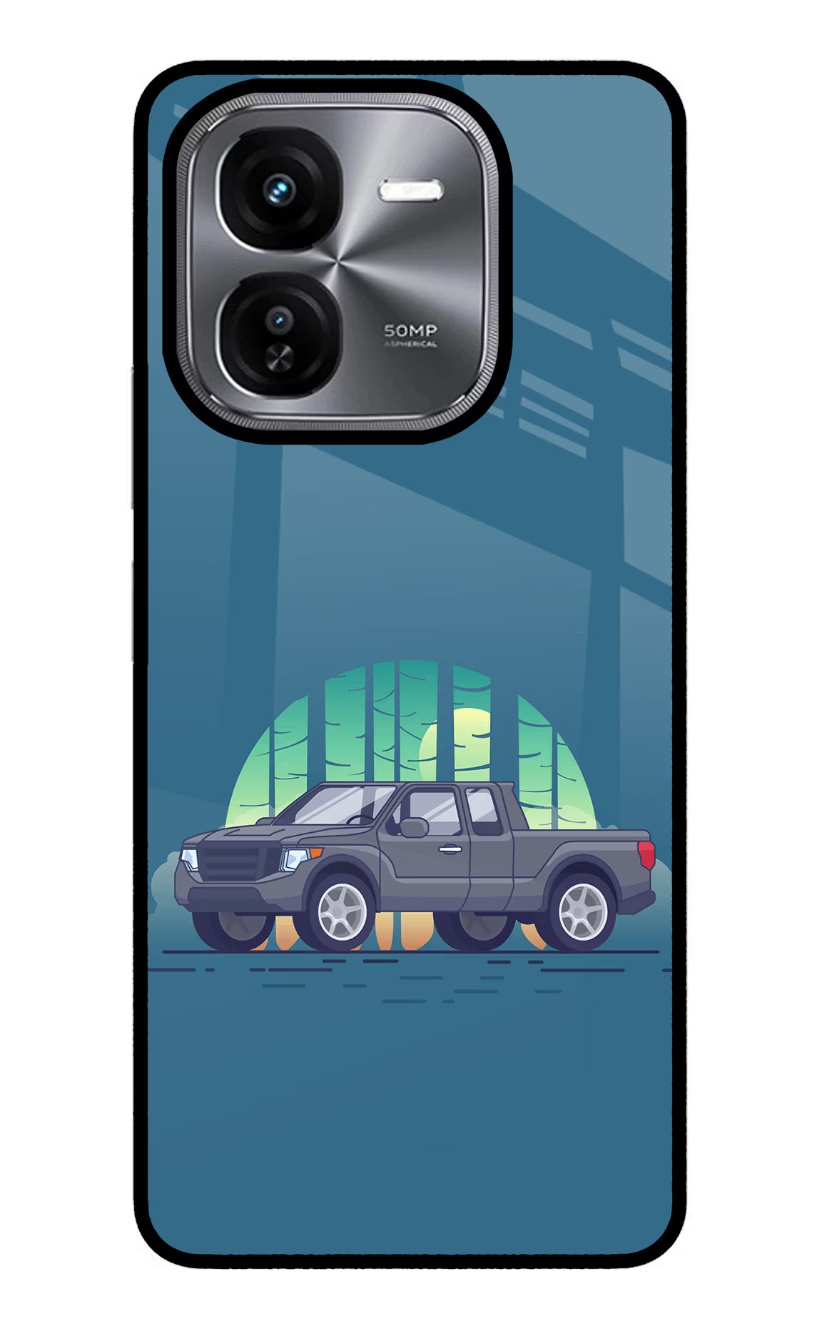 Retro Garage Vibe iQOO Z9X Glass Case