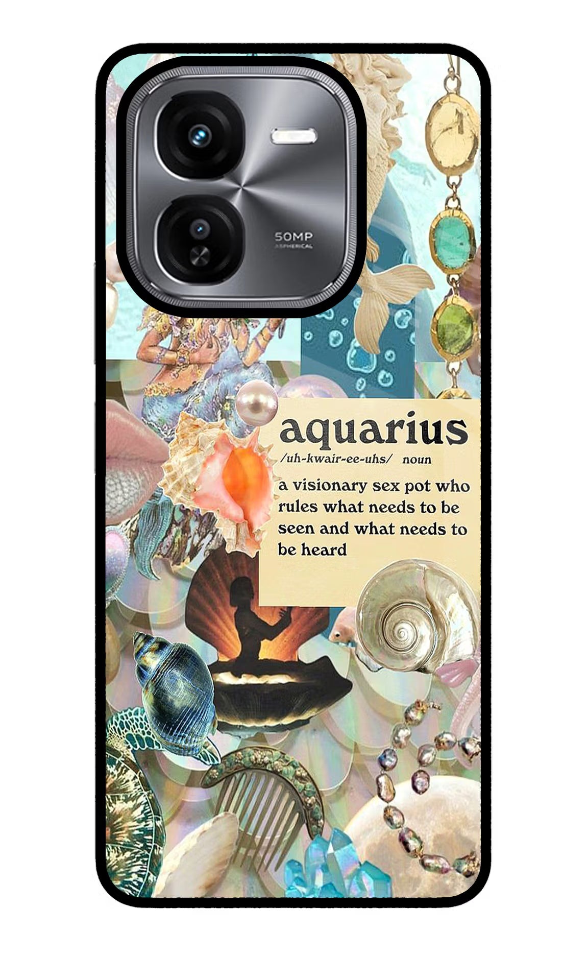 Aquarius Zodiac iQOO Z9X Glass Case