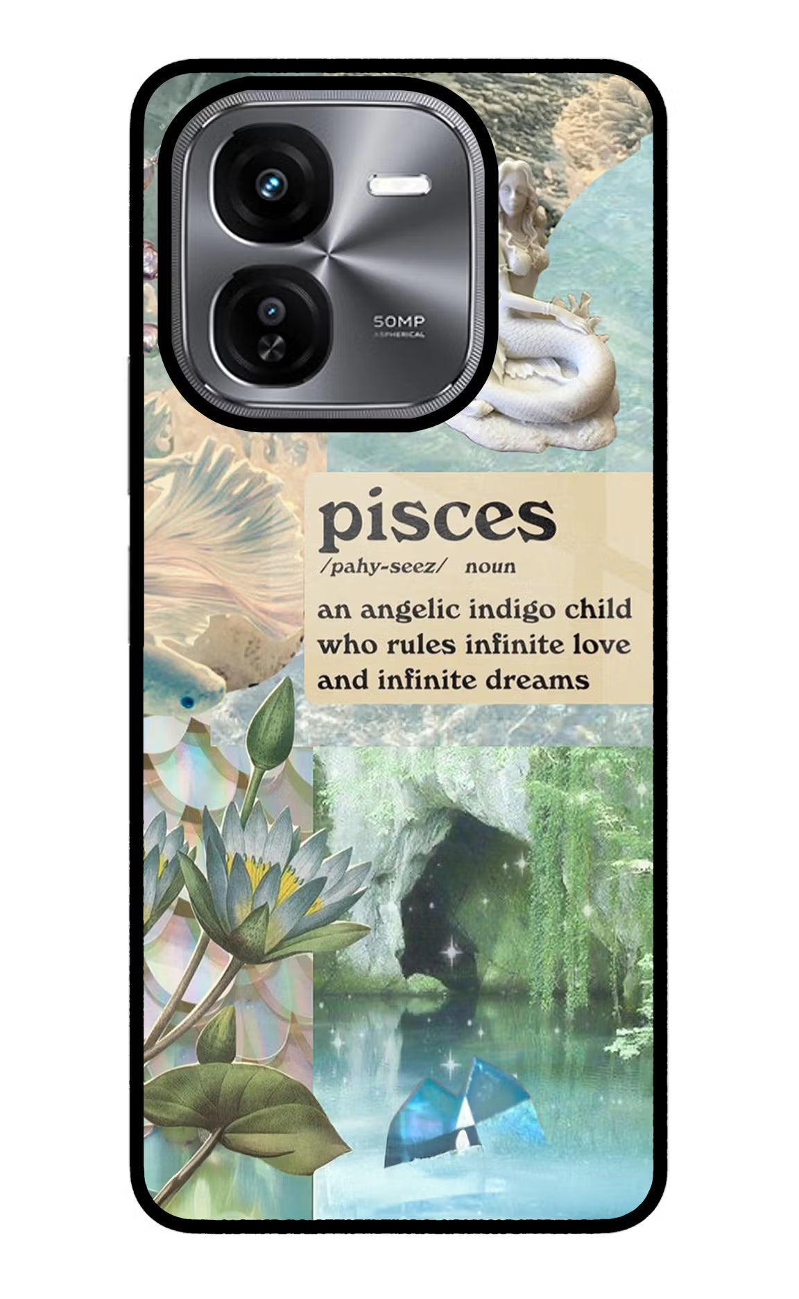 Pisces Zodiac iQOO Z9X Glass Case Back Cover by Casekaro