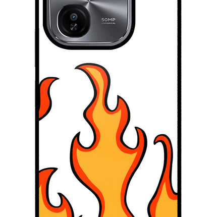 Fired Up – White iQOO Z9X Glass Case