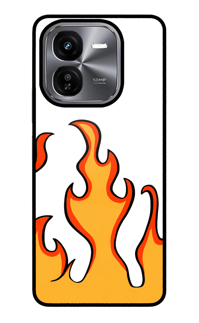 Fired Up – White iQOO Z9X Glass Case