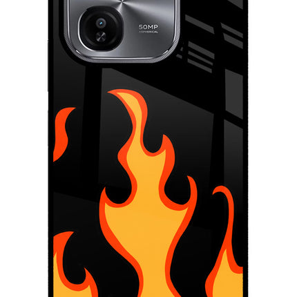 Fired Up – Black iQOO Z9X Glass Case
