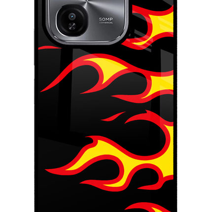 Side Sweep Flames iQOO Z9X Glass Case
