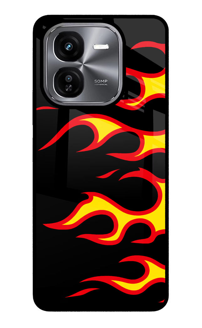 Side Sweep Flames iQOO Z9X Glass Case