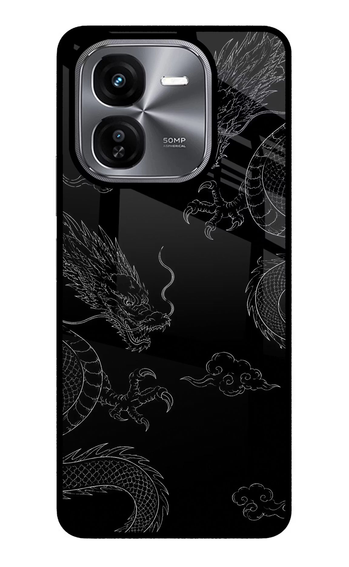 Twin Dragons iQOO Z9X Glass Case Back Cover by Casekaro