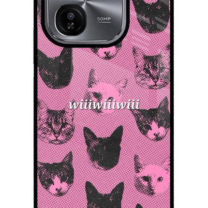 Pink Cats iQOO Z9X Glass Case
