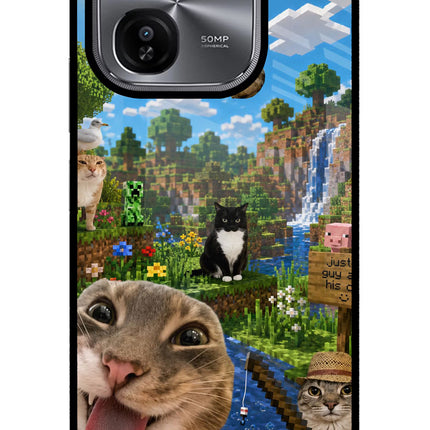 Minecraft Cat Chaos iQOO Z9X Glass Case