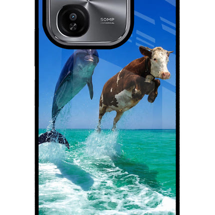 Dolphin vs Cow iQOO Z9X Glass Case
