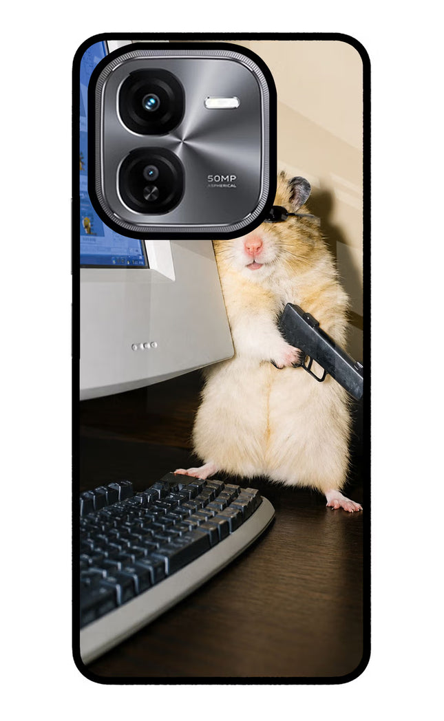 Hacker Hamster iQOO Z9X Glass Case