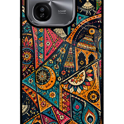 Folk Print iQOO Z9X Glass Case