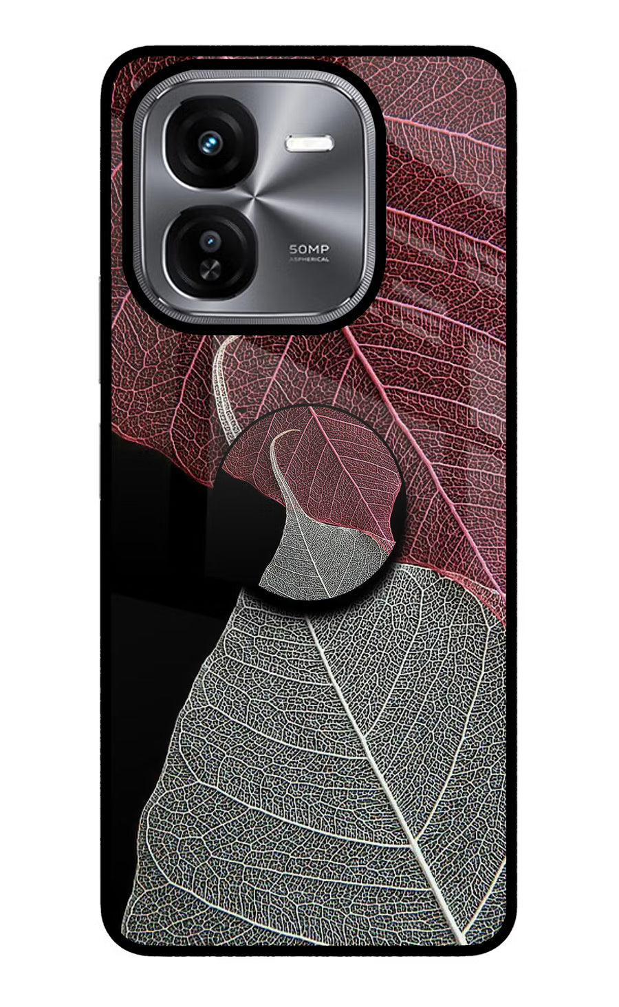 Leaf Pattern iQOO Z9X Pop Case, Glass case
