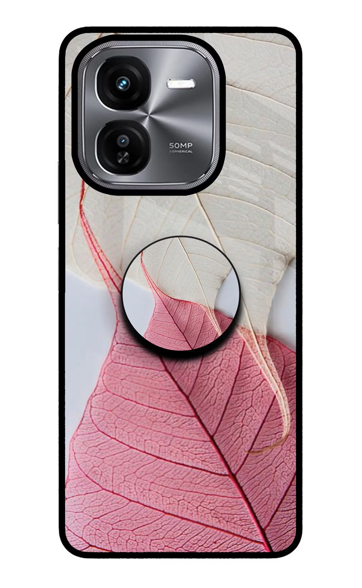 White Pink Leaf iQOO Z9X Pop Case by Casekaro