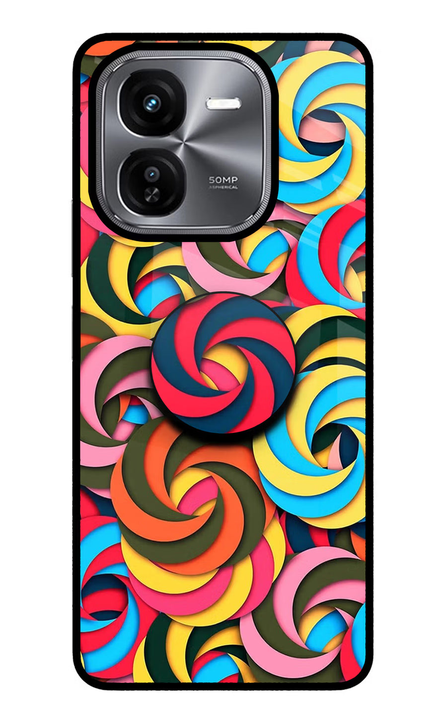 Spiral Pattern iQOO Z9X Pop Case, Glass case