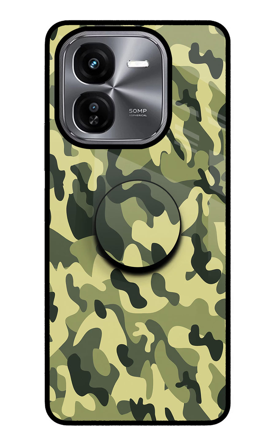 Camouflage iQOO Z9X Pop Case, Glass case