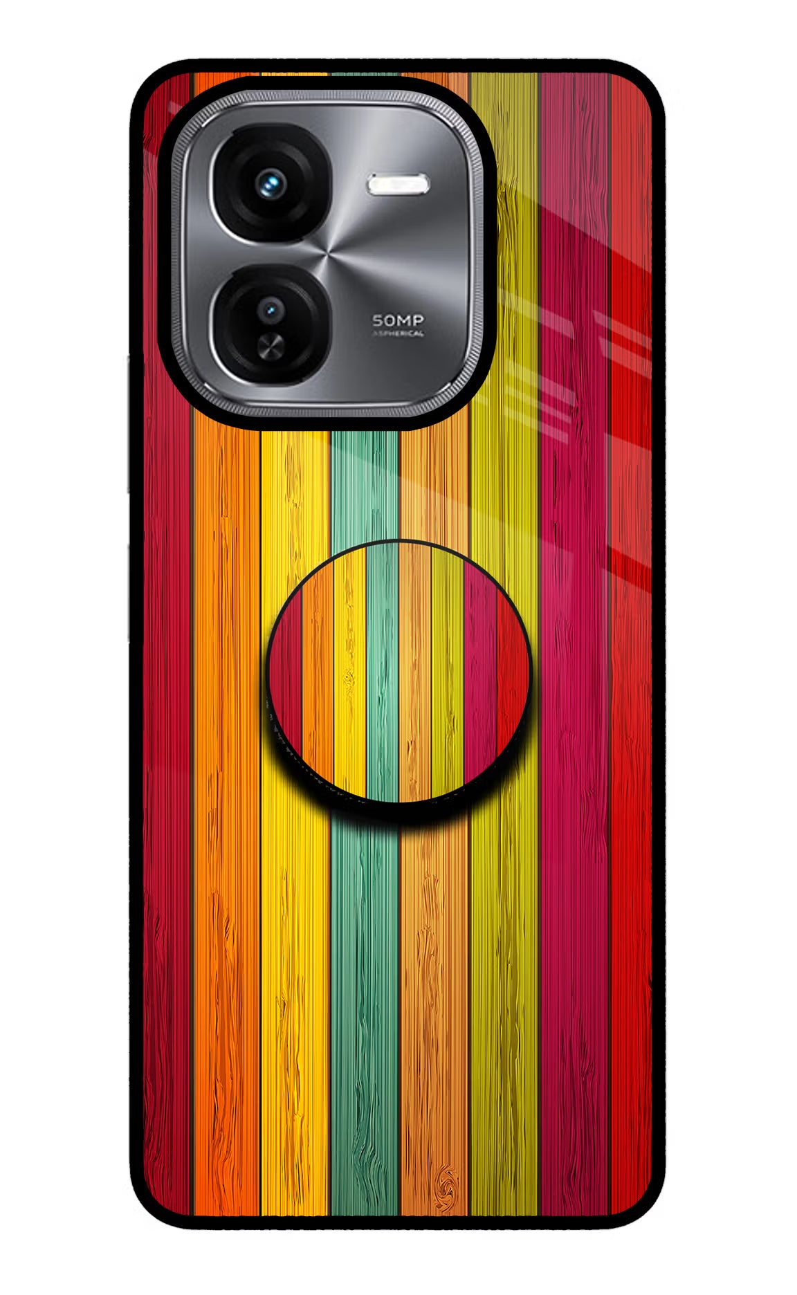 Multicolor Wooden iQOO Z9X Pop Case by Casekaro