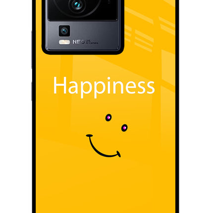 Happiness With Smiley iQOO Neo 7 Glass Case Back Cover by Casekaro