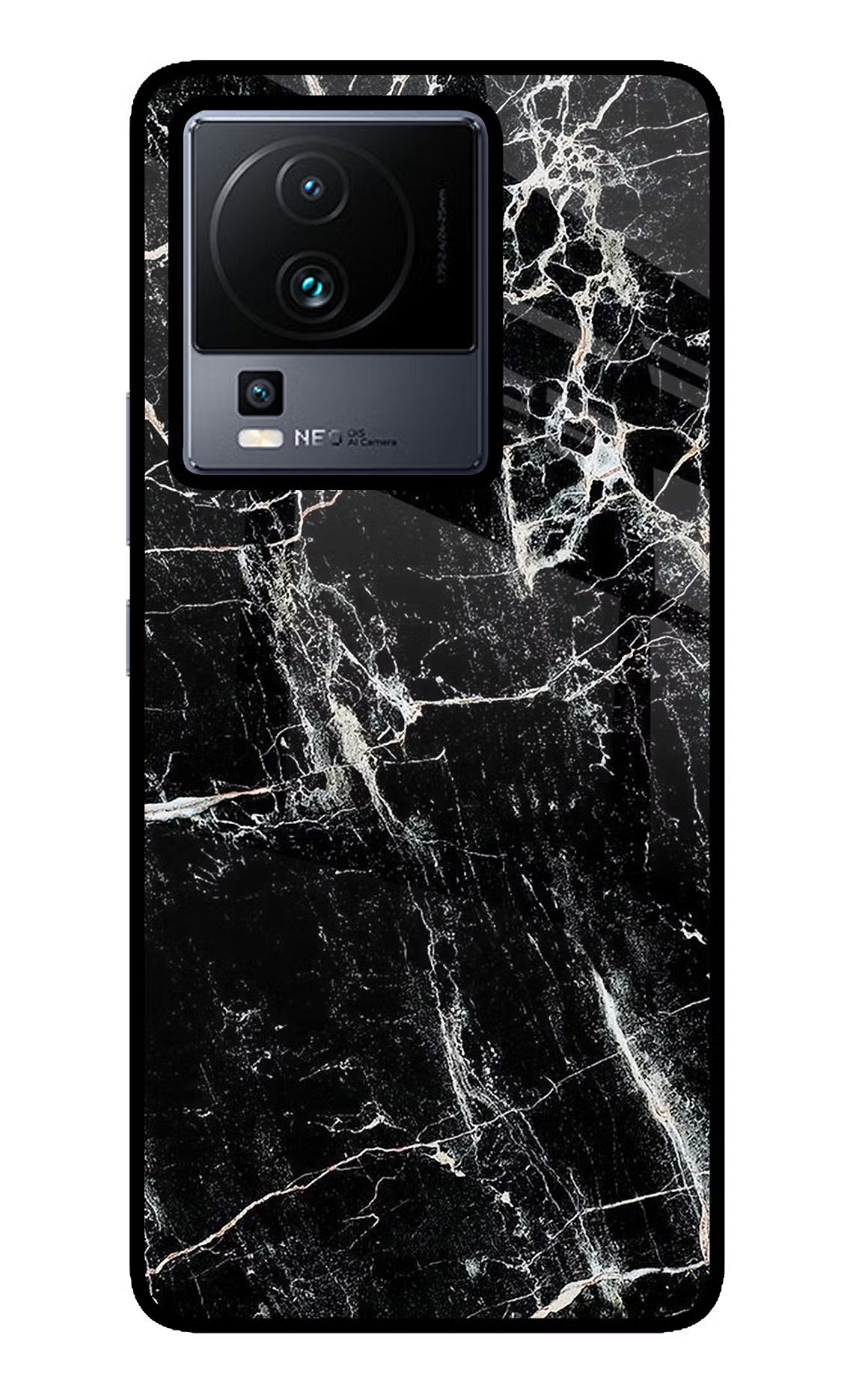 Black Marble Texture iQOO Neo 7 Glass Case