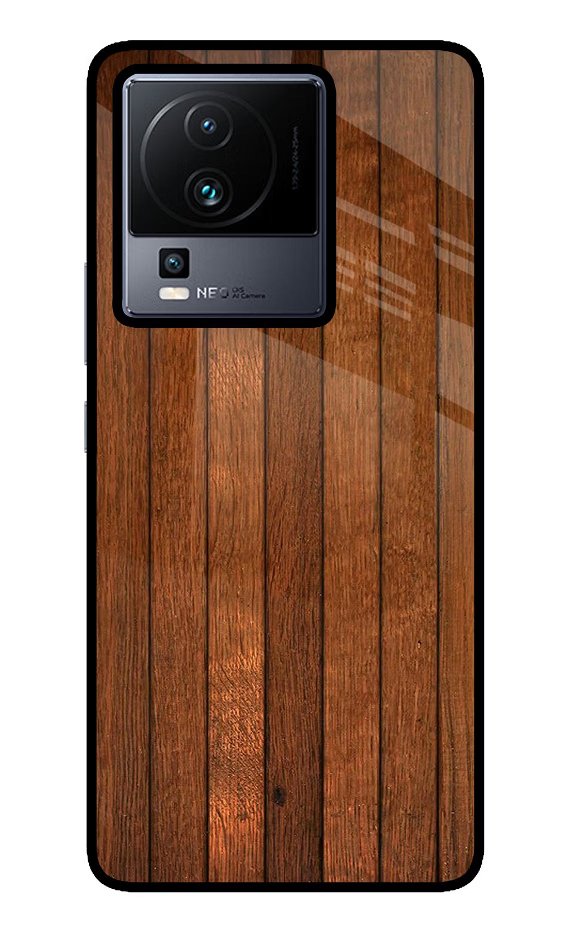 Wooden Artwork Bands iQOO Neo 7 Glass Case Back Cover by Casekaro