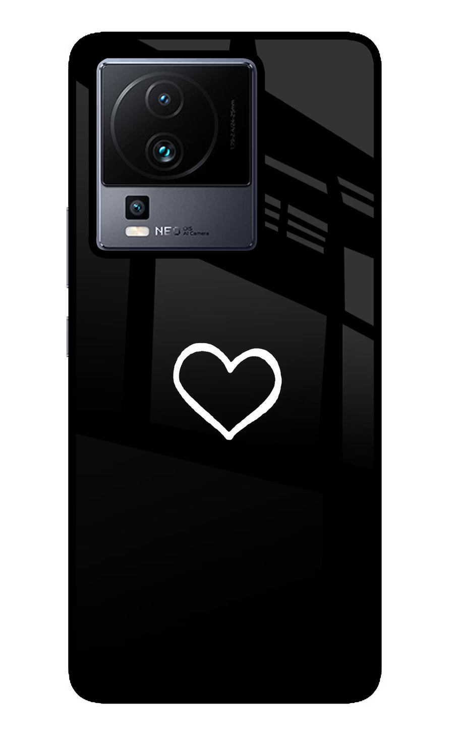 Heart iQOO Neo 7 Back Cover, Glass case