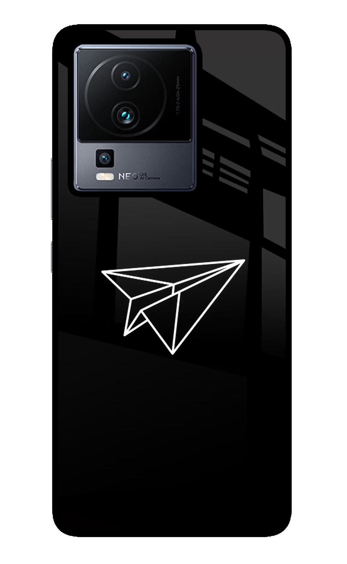 Paper Plane White iQOO Neo 7 Glass Case