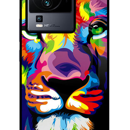 Lion iQOO Neo 7 Glass Case Back Cover by Casekaro