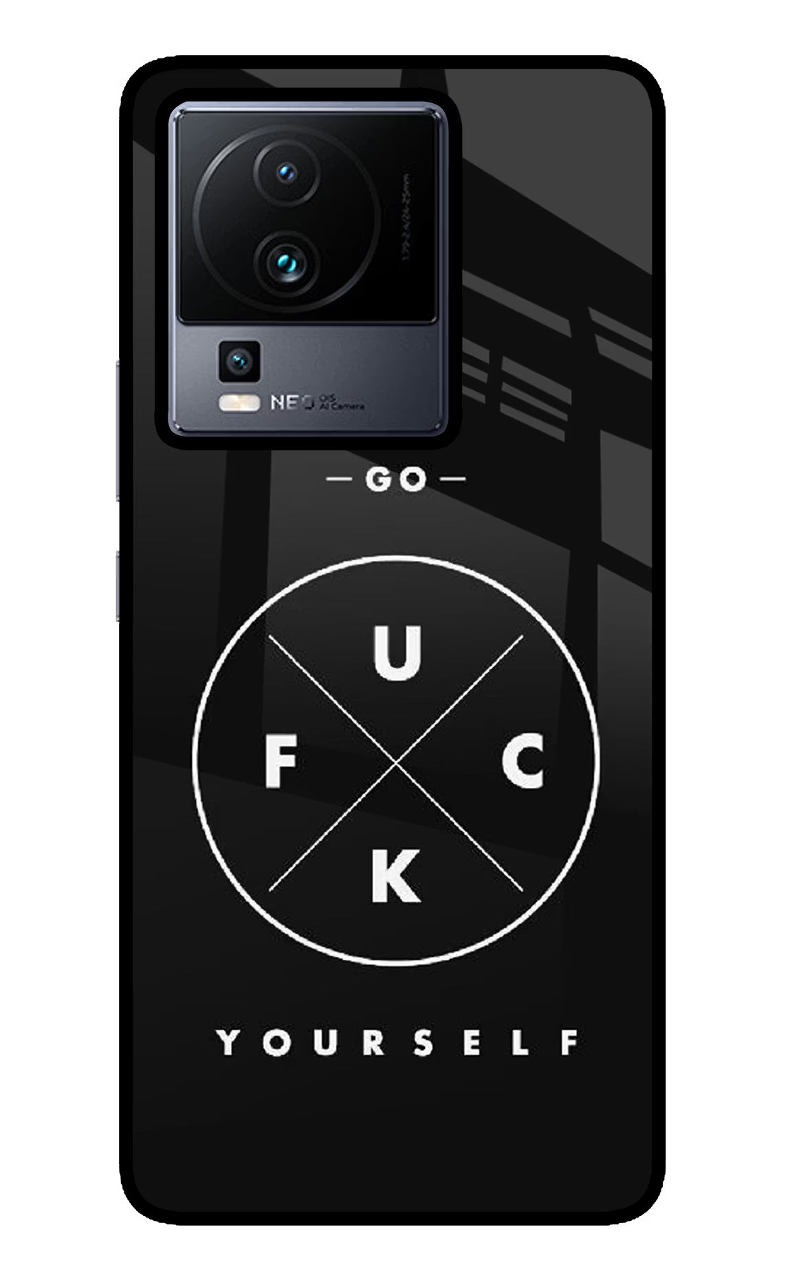 Go Fuck Yourself iQOO Neo 7 Glass Case Back Cover by Casekaro