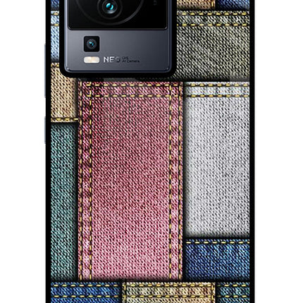 Multicolor Jeans iQOO Neo 7 Glass Case Back Cover by Casekaro